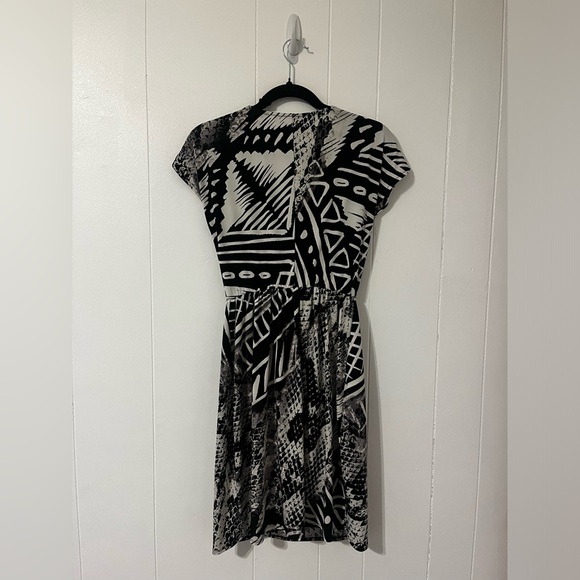 Chico's Black and White Wrap Sheath Dress - Picture 3 of 3